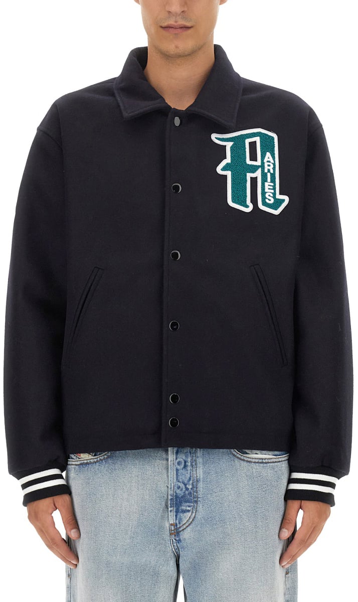 Aries VARSITY JACKET Zwart