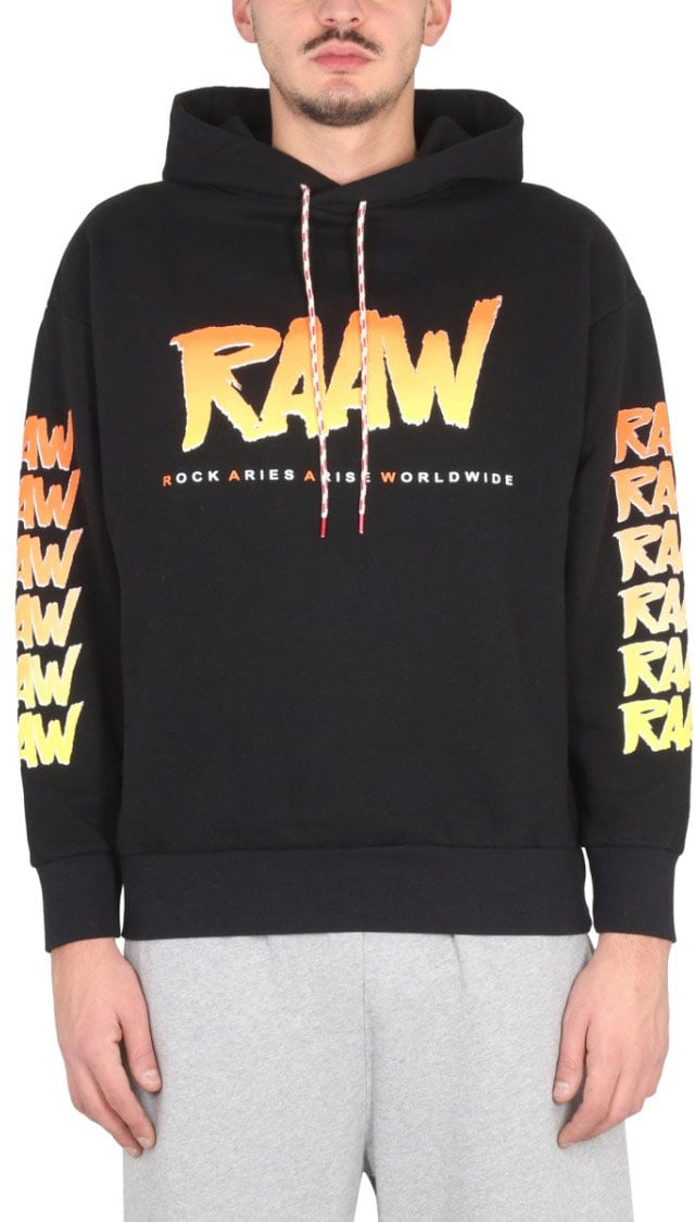 Aries Gradient Logo Print Sweatshirt Zwart