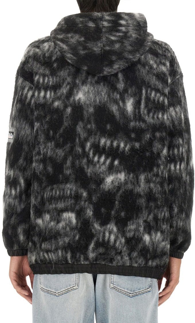 Aries Textured Grey Oversized Sweatshirt Zwart