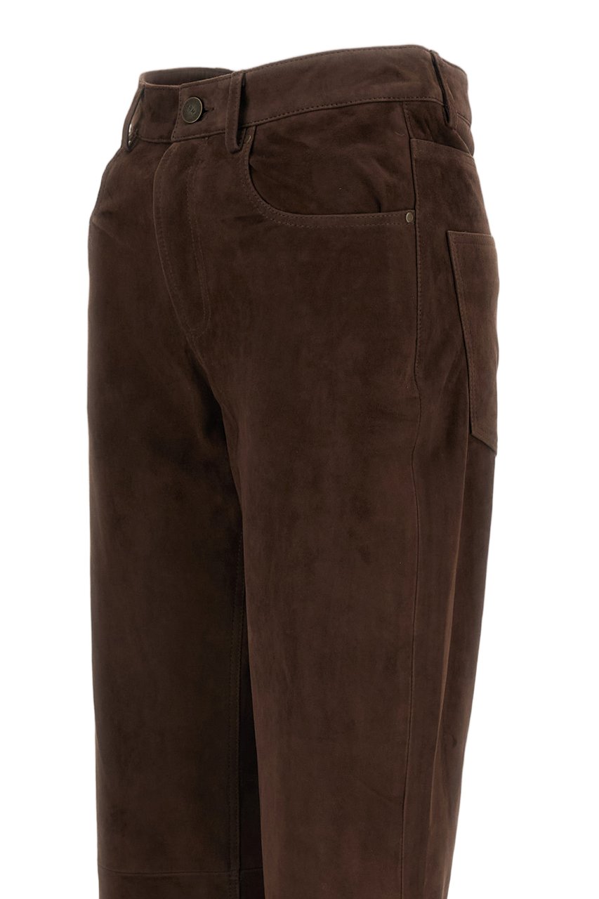 ARMA Brown Suede Straight-Leg Pants Bruin