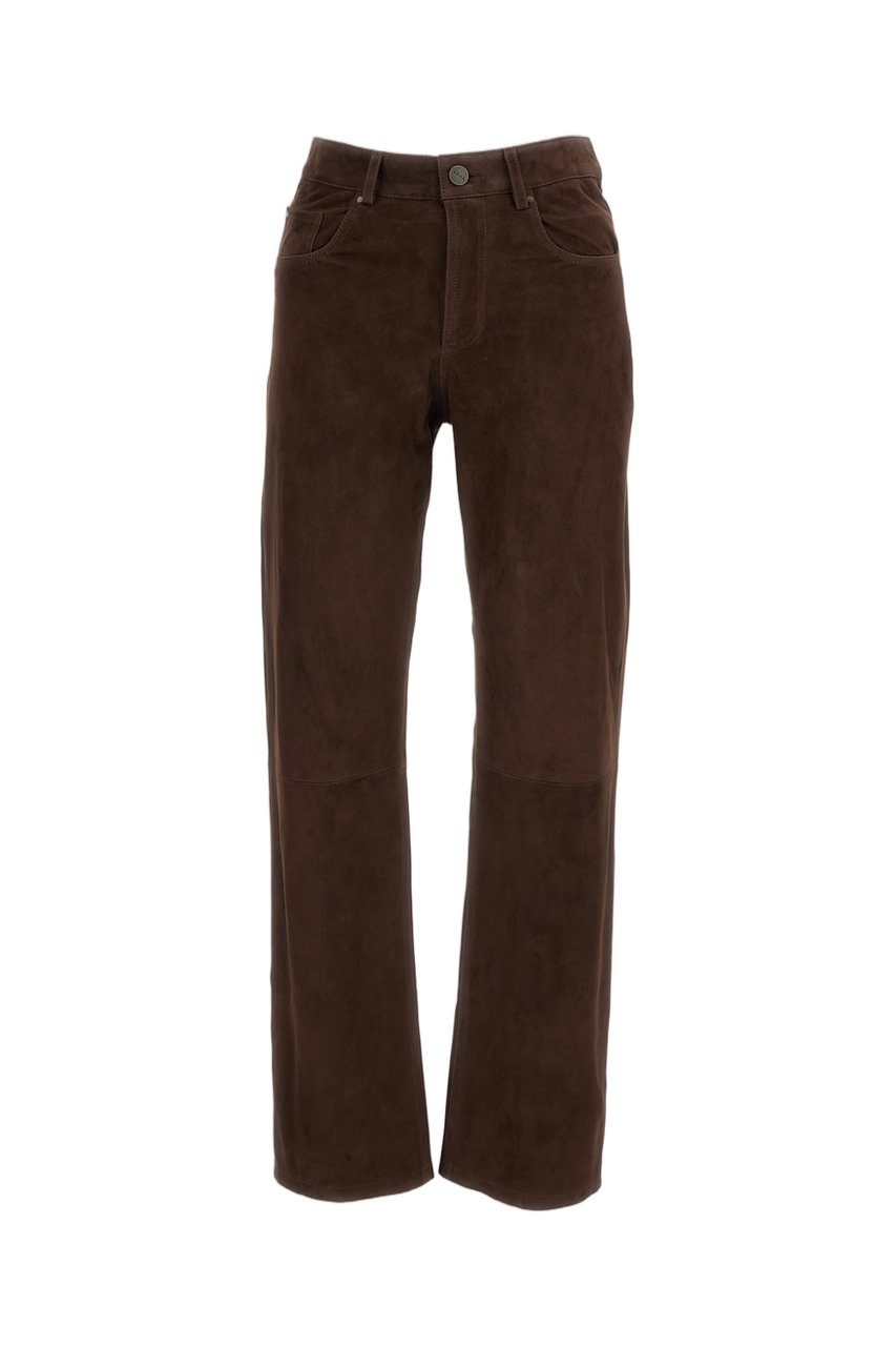ARMA Brown Suede Straight-Leg Pants Bruin