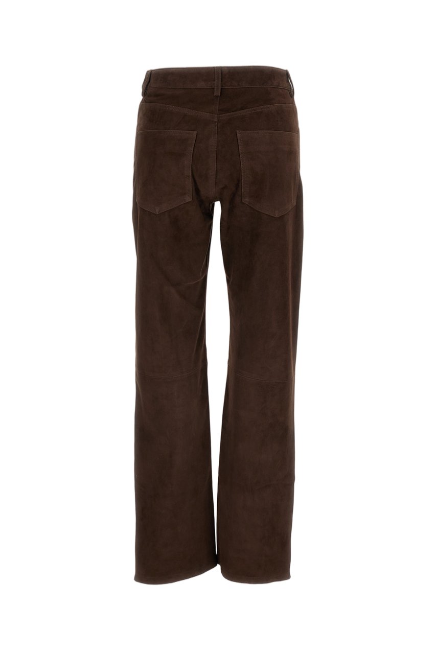 ARMA Brown Suede Straight-Leg Pants Bruin