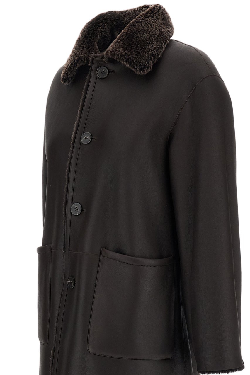 ARMA Brown Zoey Shearling Reversible Coat Bruin