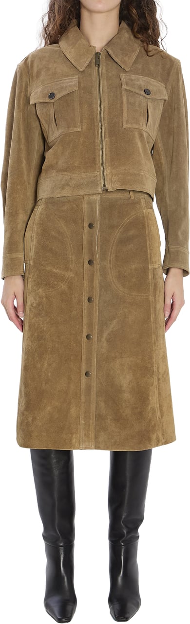 ARMA Elen suede skirt Groen