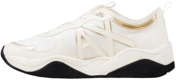 Armani Exchange White Polyester Athletic Sneakers Wit