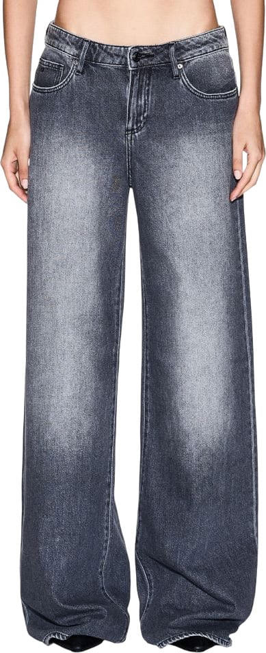Armani Exchange Gray Cotton Relaxed Fit Jeans Grijs