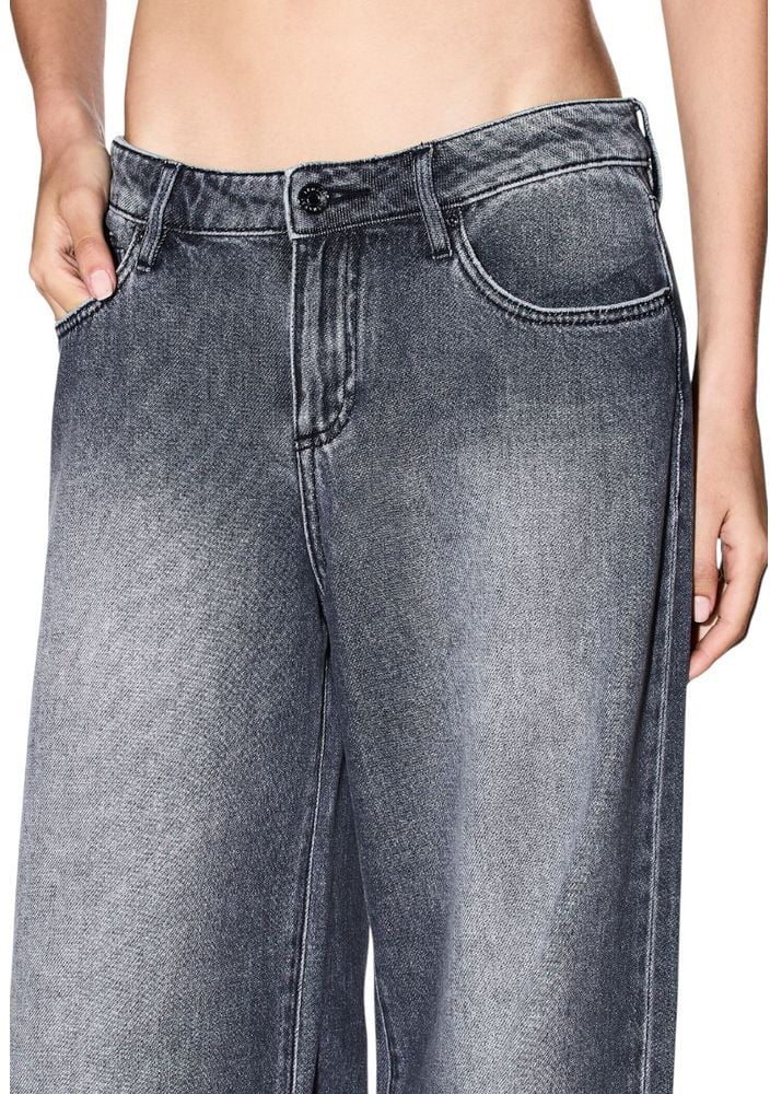 Armani Exchange Gray Cotton Relaxed Fit Jeans Grijs