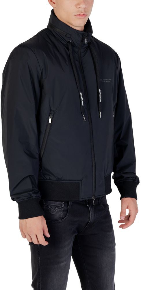 Armani Exchange Black Polyamide Bomber Zwart