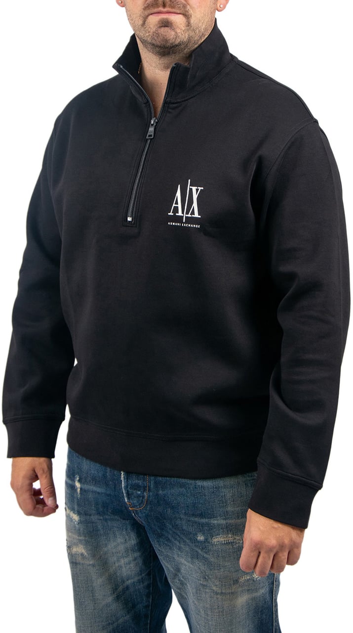 Armani Exchange Armani Exchange Sweatshirt 1/4 Zip Zwart