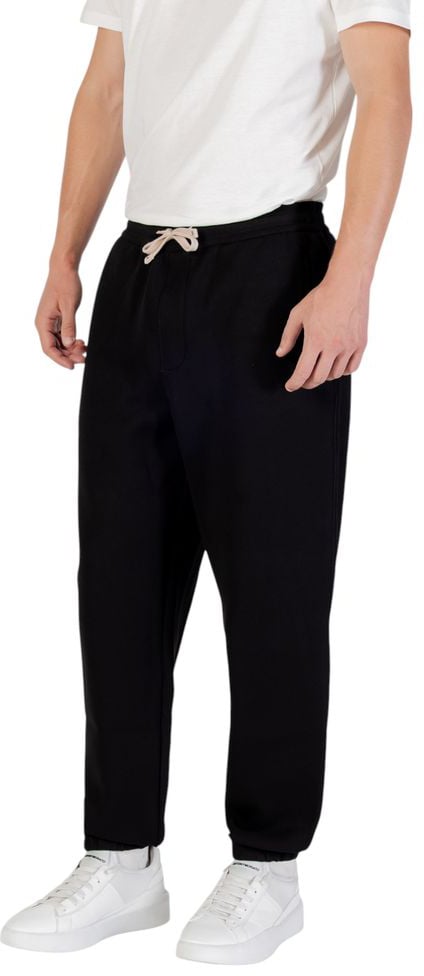 Armani Exchange Black Cotton Joggers (Workout Pants) Zwart