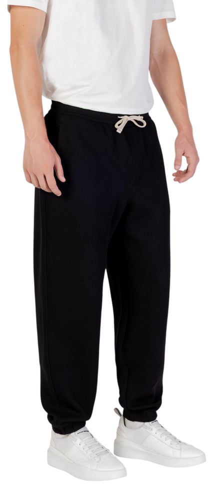 Armani Exchange Black Cotton Joggers (Workout Pants) Zwart