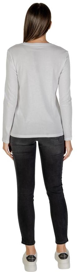Armani Exchange White Cotton Long Sleeve T-Shirt Wit