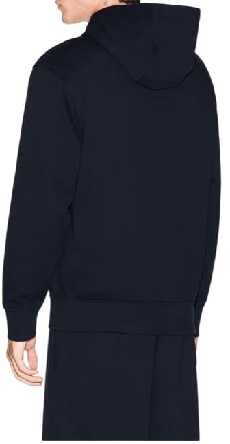 Armani Exchange Hooded Sweatshirt with Adjustable Drawstring and Sophisticated Lettering Zwart