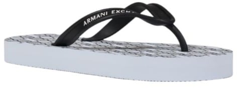 Armani Exchange White Rubber Flip-Flop Sandals Wit
