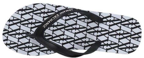 Armani Exchange White Rubber Flip-Flop Sandals Wit