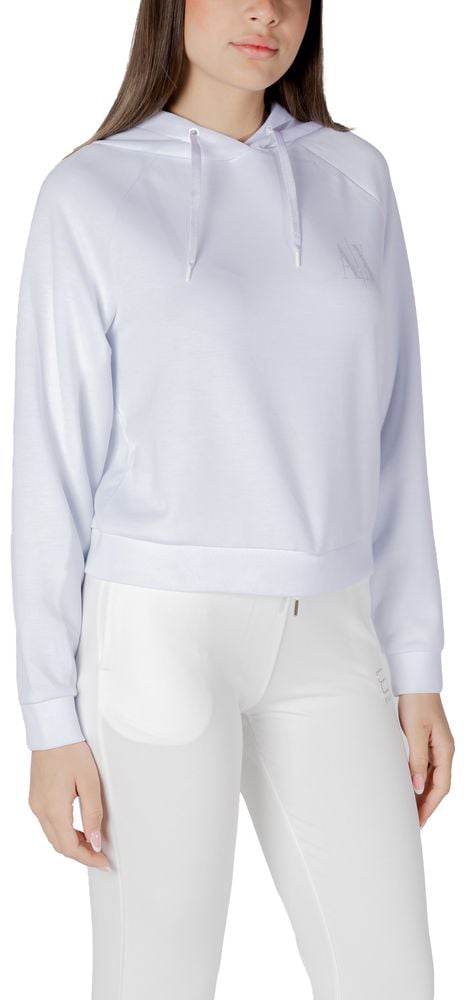 Armani Exchange White Viscose Hoodie Wit