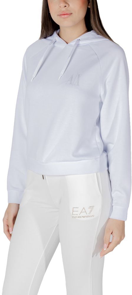 Armani Exchange White Viscose Hoodie Wit