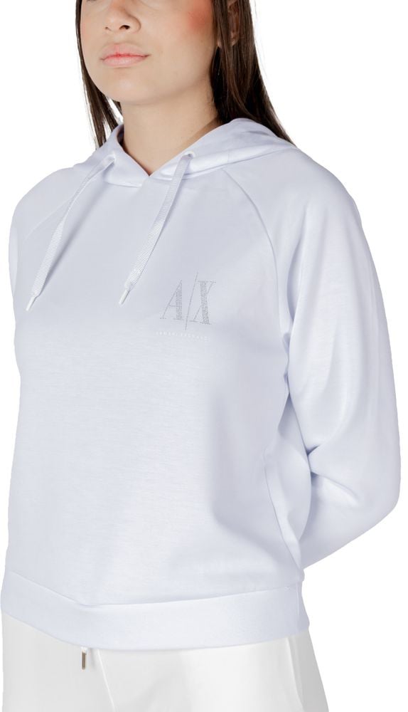 Armani Exchange White Viscose Hoodie Wit