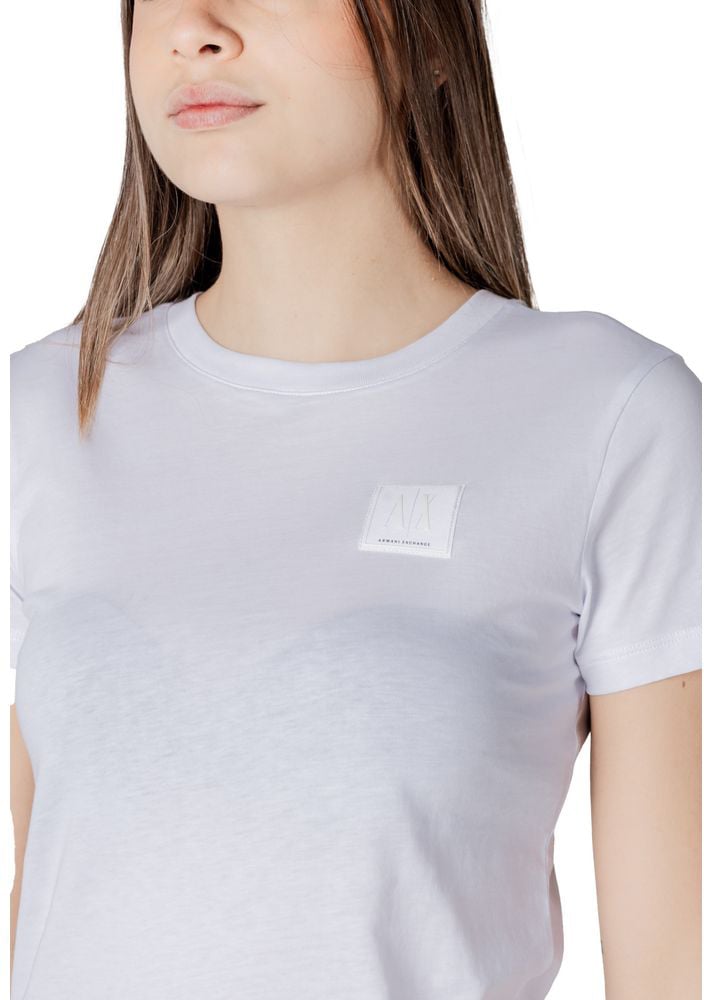 Armani Exchange White Cotton T-Shirt Wit