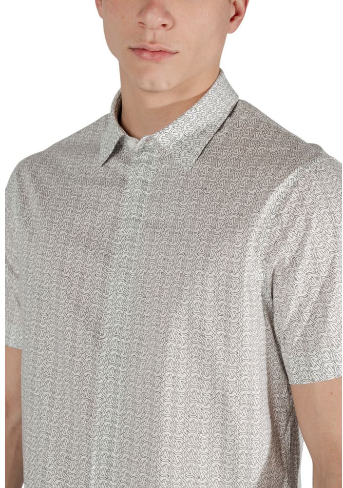 Armani Exchange Cream Cotton Shortsleeve Shirt Beige