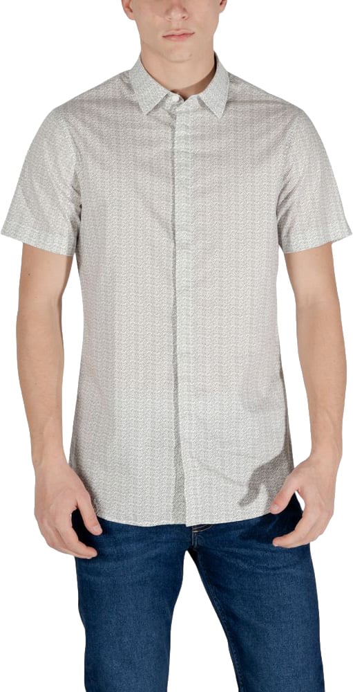 Armani Exchange Cream Cotton Shortsleeve Shirt Beige