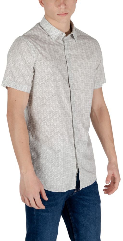Armani Exchange Cream Cotton Shortsleeve Shirt Beige