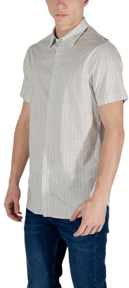Armani Exchange Cream Cotton Shortsleeve Shirt Beige