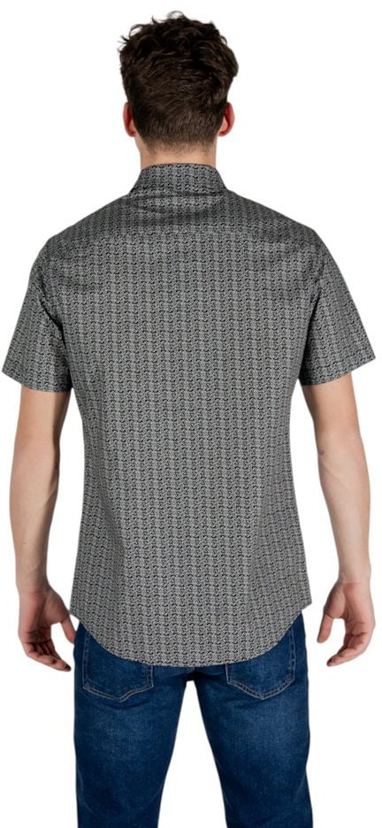 Armani Exchange Black Cotton Shortsleeve Shirt Zwart