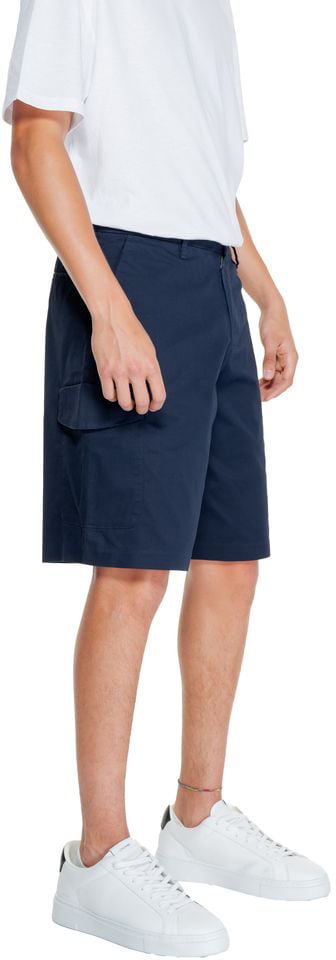 Armani Exchange Blue Cotton Bermuda Shorts Blauw