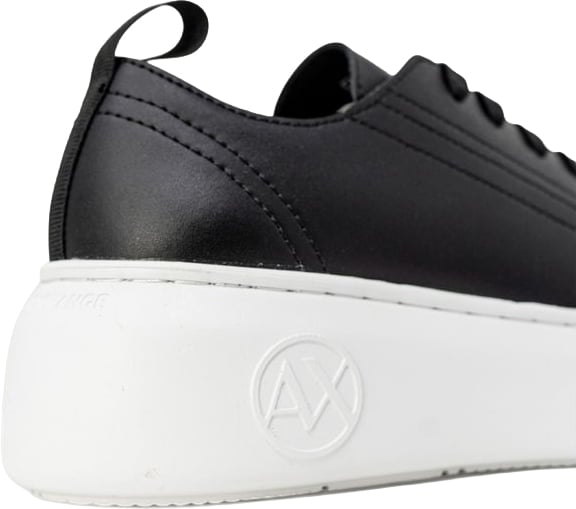 Armani Exchange Black Artificial Leather Low Top Sneakers Zwart