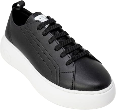 Armani Exchange Black Artificial Leather Low Top Sneakers Zwart