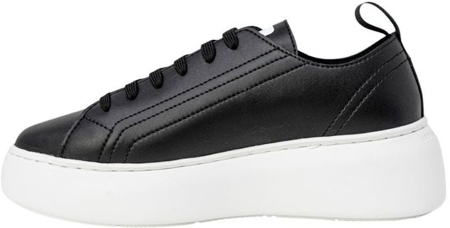 Armani Exchange Black Artificial Leather Low Top Sneakers Zwart
