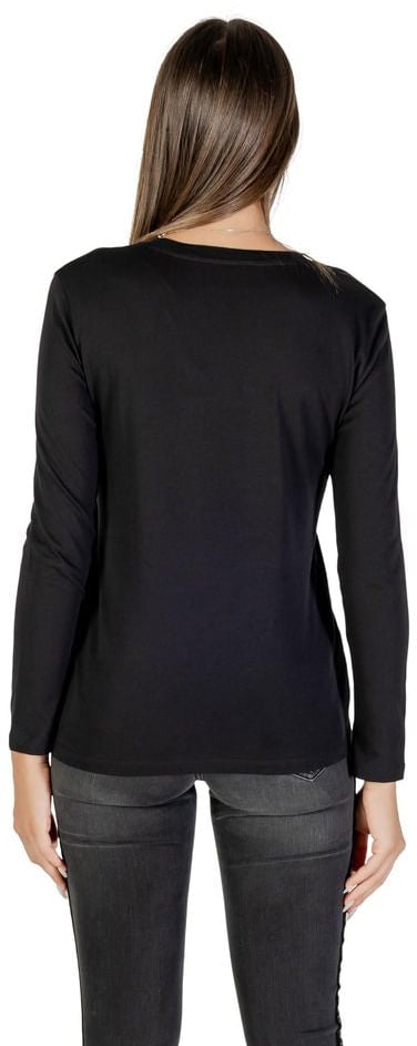 Armani Exchange Black Cotton Long Sleeve T-Shirt Zwart