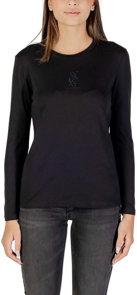 Armani Exchange Black Cotton Long Sleeve T-Shirt Zwart