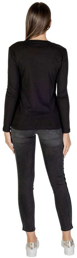 Armani Exchange Black Cotton Long Sleeve T-Shirt Zwart