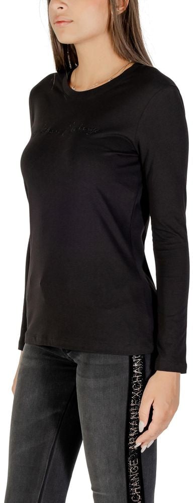 Armani Exchange Black Cotton Long Sleeve T-Shirt Zwart