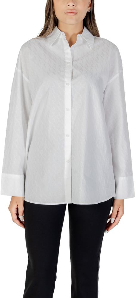 Armani Exchange White Cotton Blouse Wit