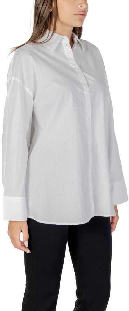 Armani Exchange White Cotton Blouse Wit