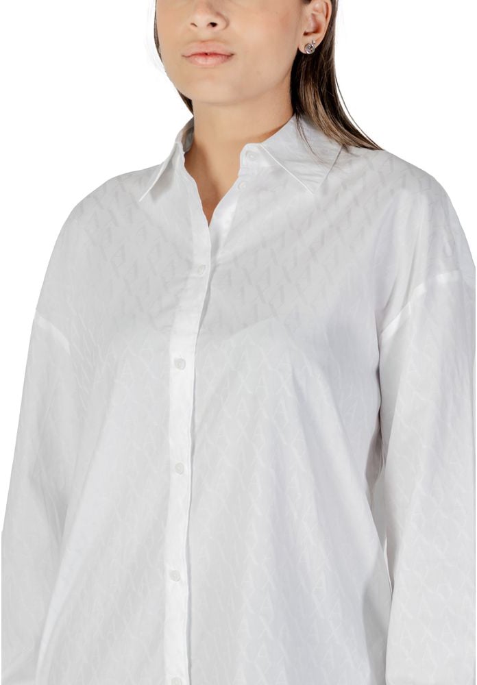 Armani Exchange White Cotton Blouse Wit