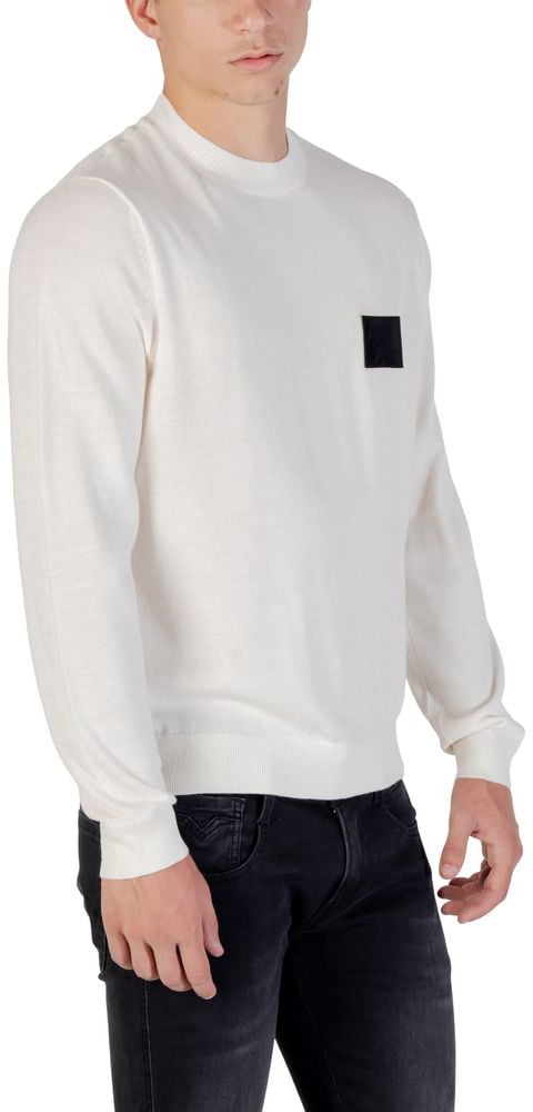 Armani Exchange White Marabou Sweatshirt Wit