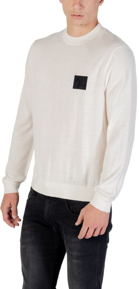 Armani Exchange White Marabou Sweatshirt Wit