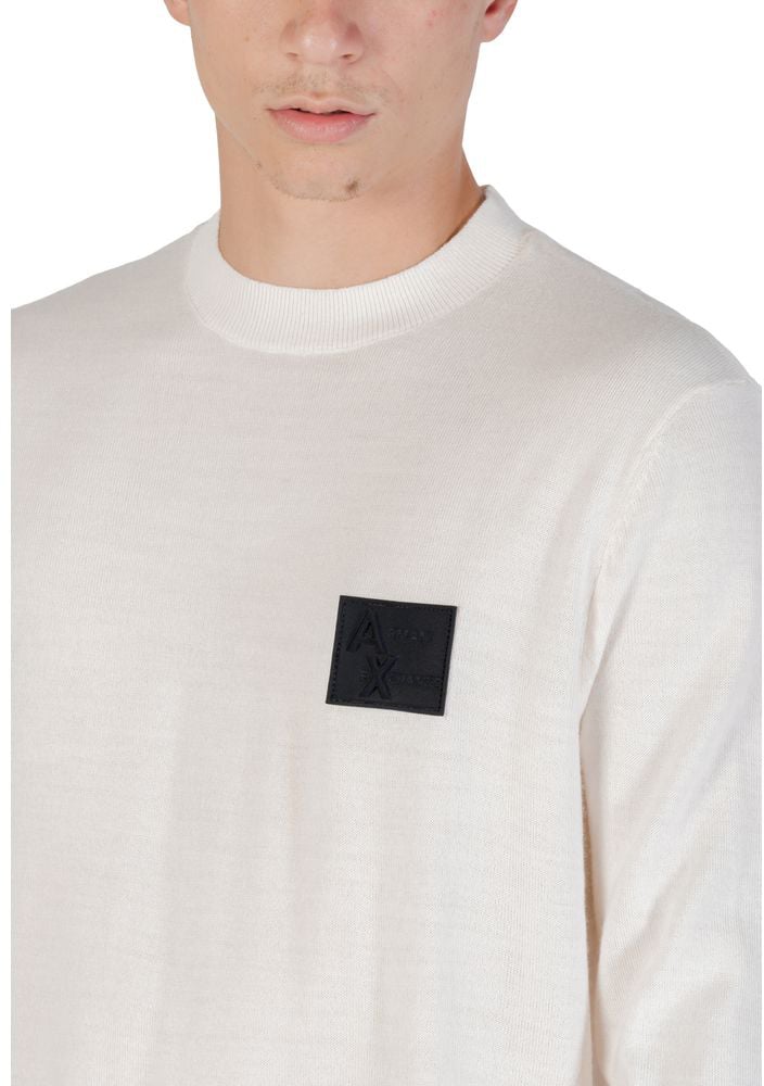 Armani Exchange White Marabou Sweatshirt Wit