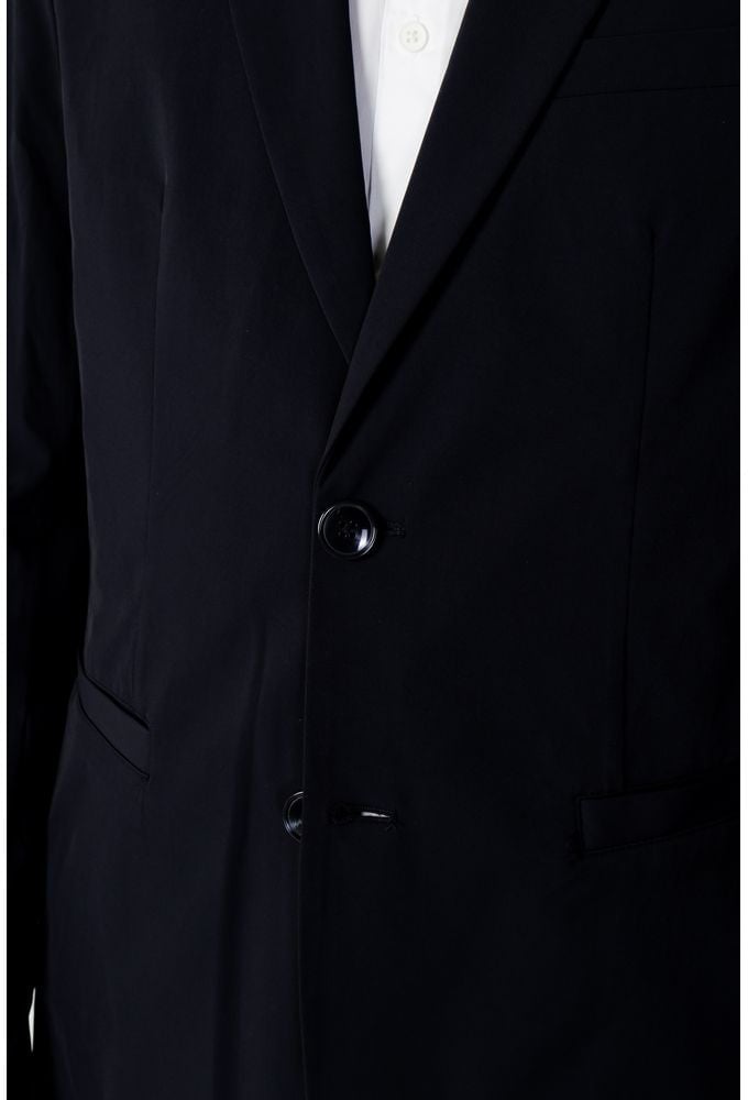 Armani Exchange Blue Cotton Blazer Blauw