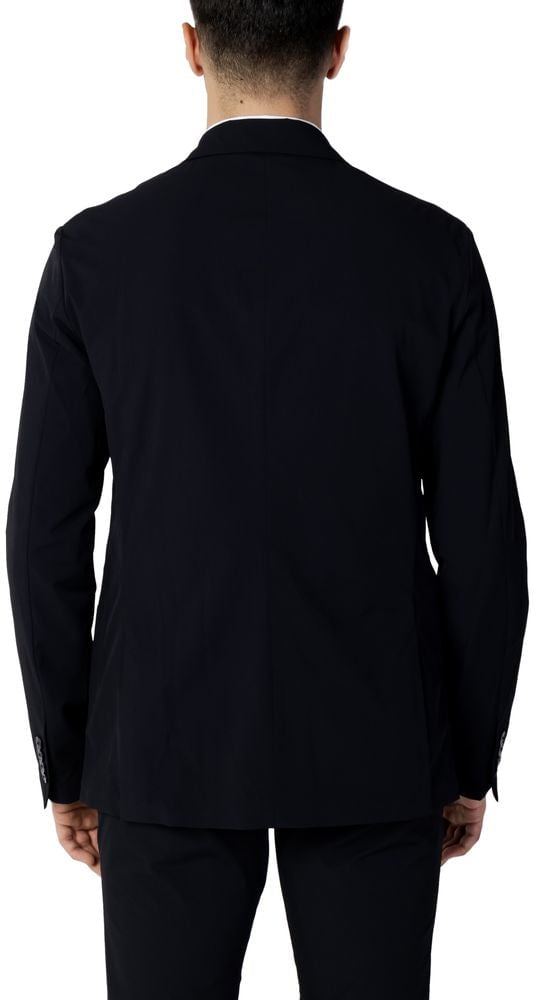 Armani Exchange Blue Cotton Blazer Blauw