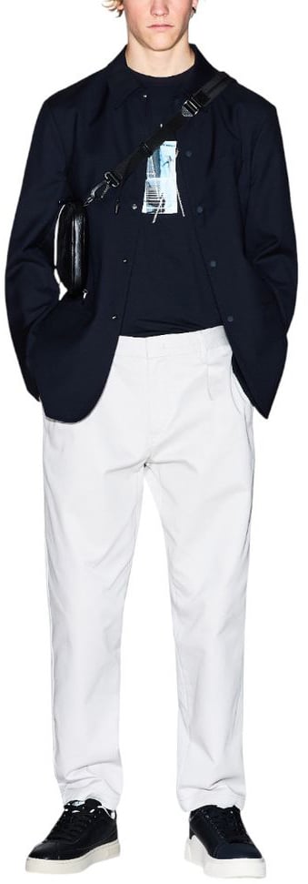 Armani Exchange Black Polyester Blazer Zwart