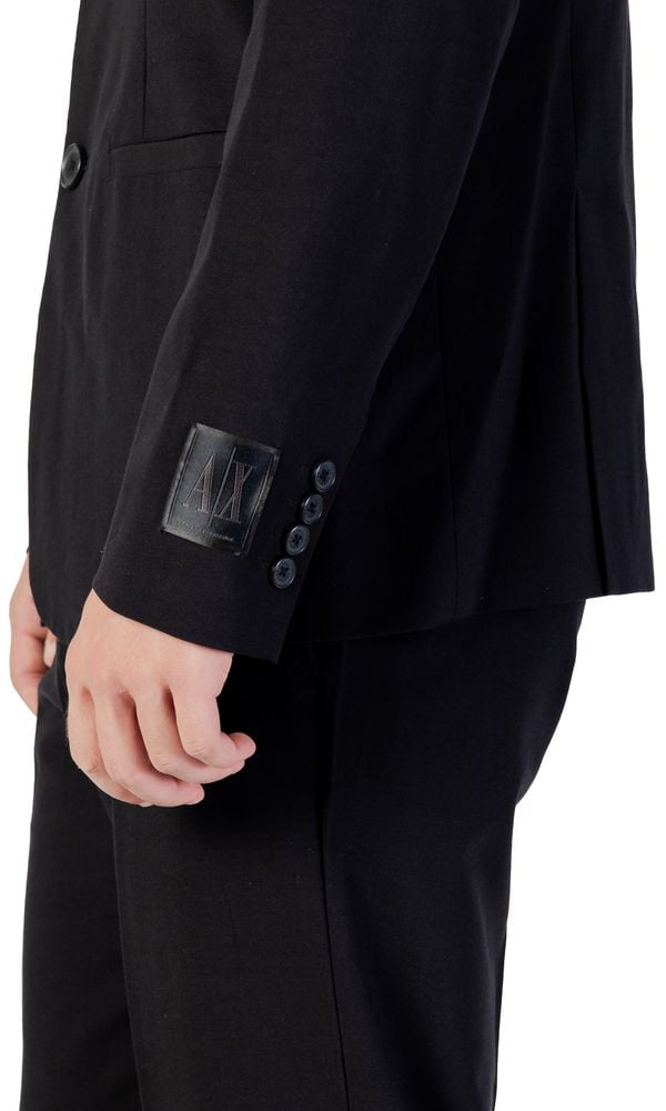 Armani Exchange Black Lyocell Blazer Zwart