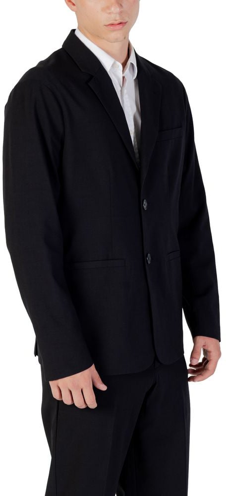 Armani Exchange Black Lyocell Blazer Zwart