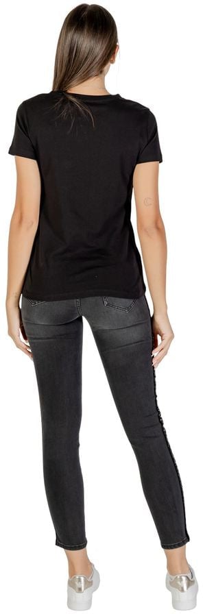 Armani Exchange Black Cotton T-Shirt Zwart