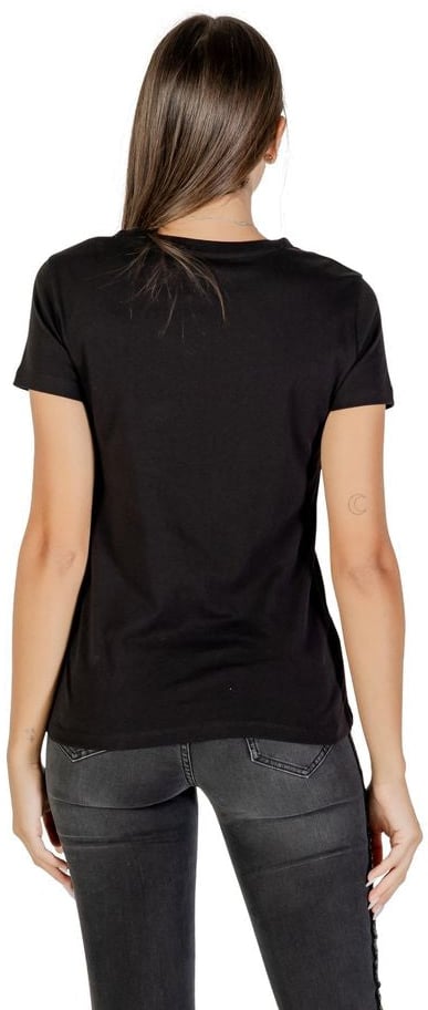 Armani Exchange Black Cotton T-Shirt Zwart