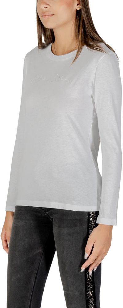 Armani Exchange White Cotton Long Sleeve T-Shirt Wit